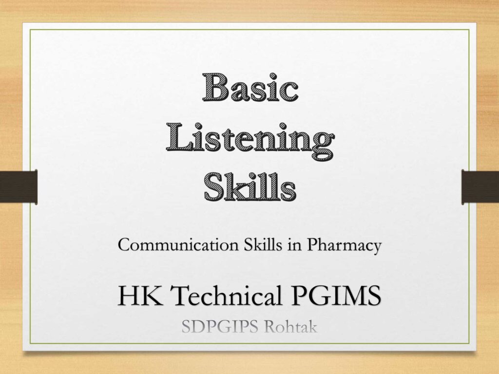 Basic Listening Skills