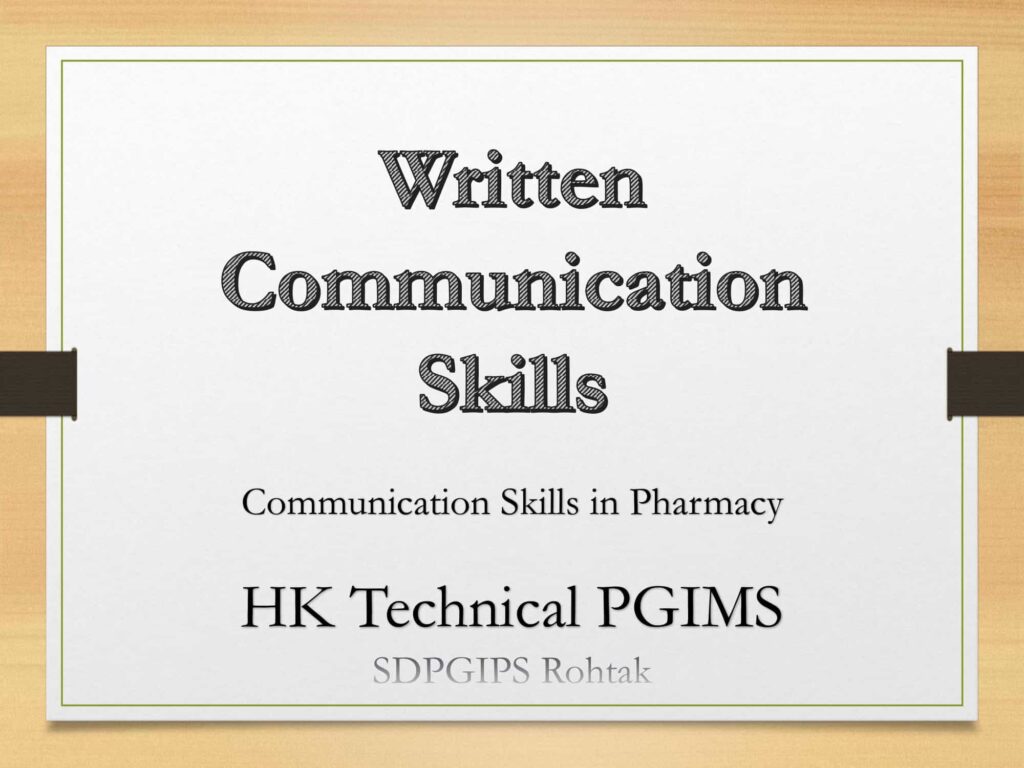 Written Communication Skills